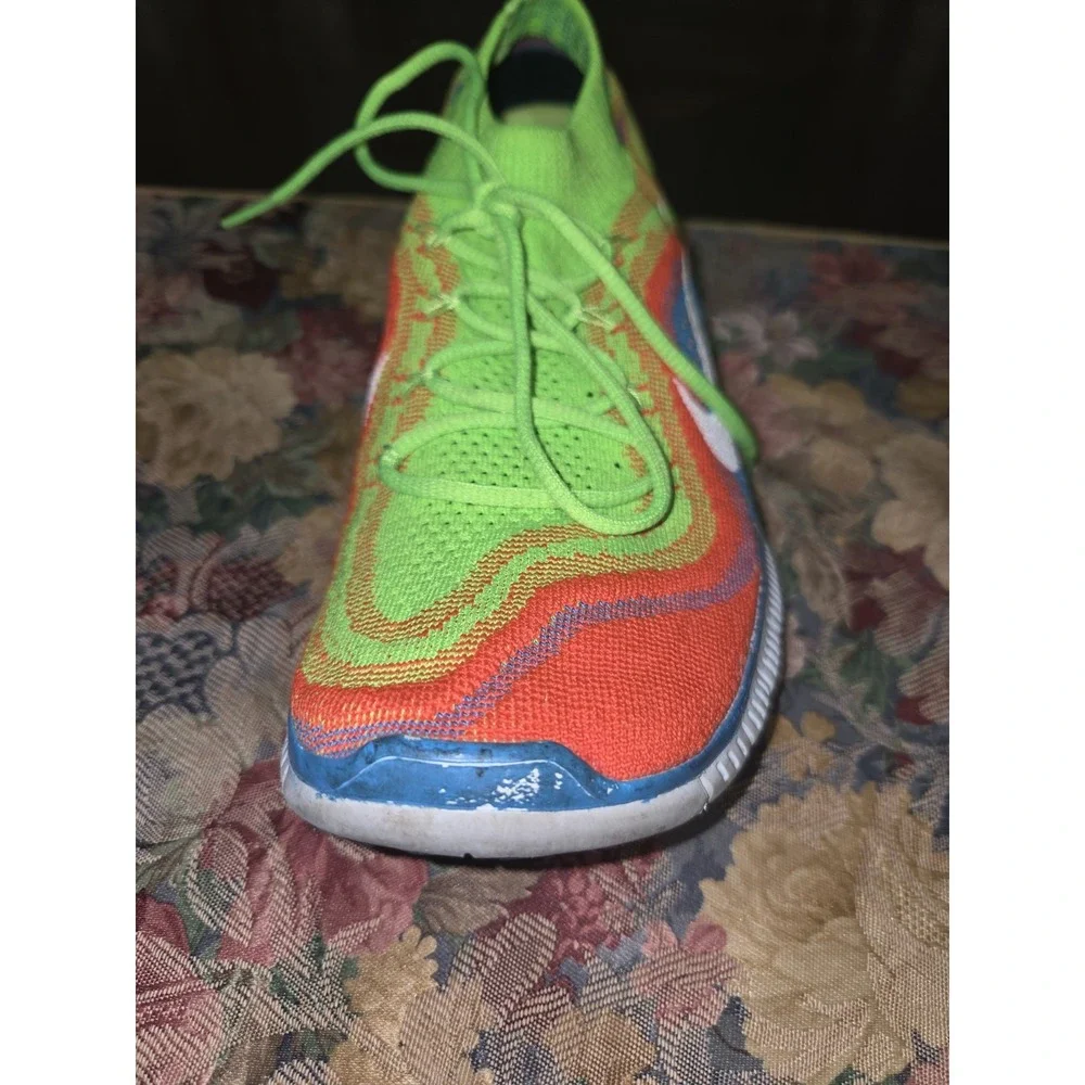 Size 9 - Nike Free Flyknit+ 5.0 Men's Electric Green Running Shoes 615805-316